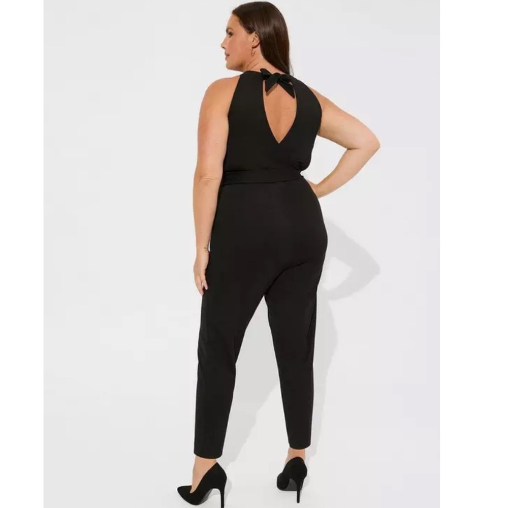 Black Ponte High Neck Belted Jumpsuit 4/4x/26W NEW WITH TAGS from Torrid
